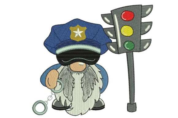 Policeman Gnome: A Charming Embroidery Design for Gifts