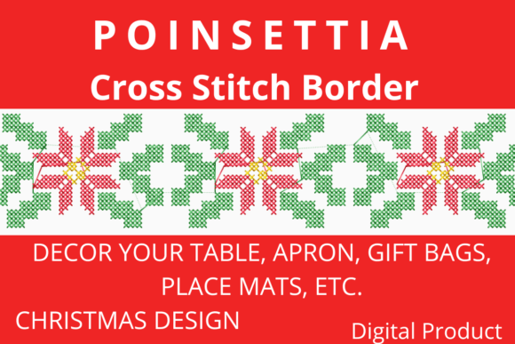 Review: Poinsettia Christmas XStitch Border for Etsy